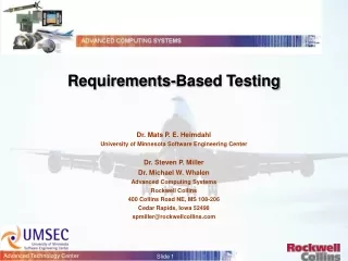 Requirements-Based Testing