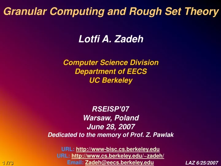 granular computing and rough set theory lotfi
