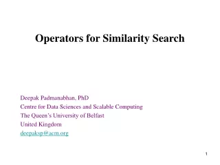 Operators for Similarity Search