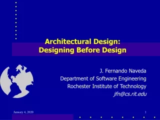 Architectural Design:  Designing Before Design