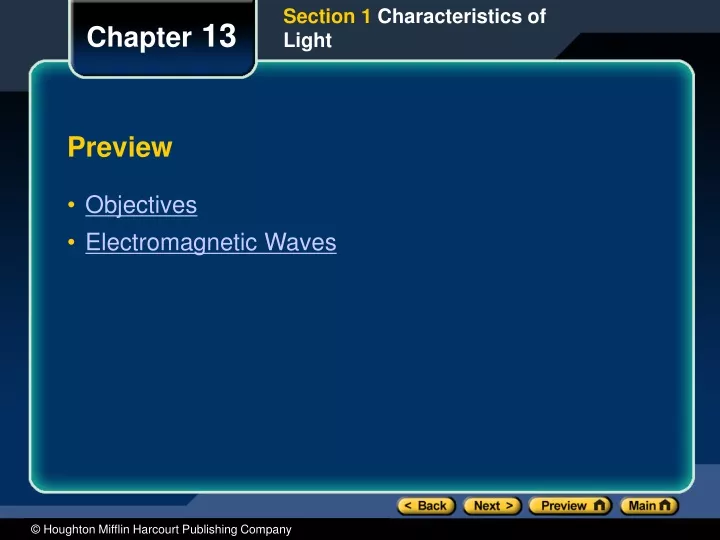 section 1 characteristics of light