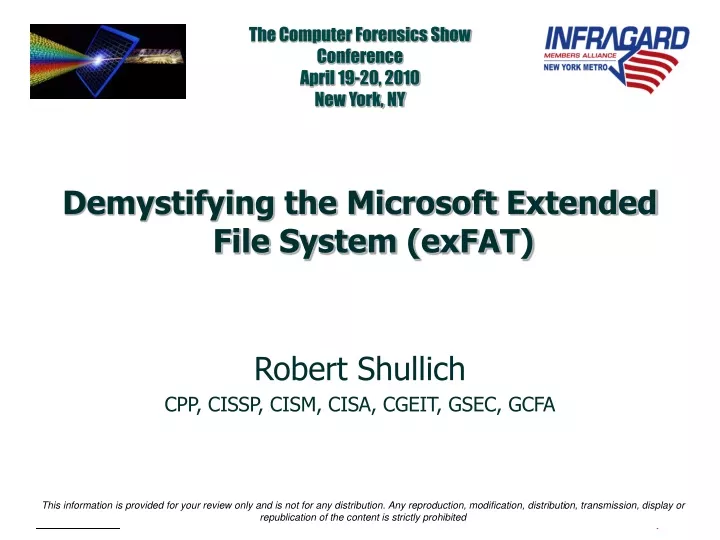 the computer forensics show conference april 19 20 2010 new york ny
