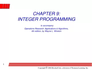Integer Programming definition: