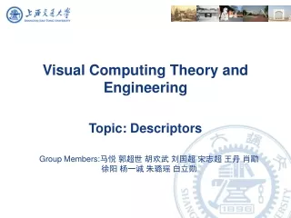 Visual Computing Theory and Engineering
