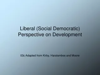 Liberal (Social Democratic) Perspective on Development