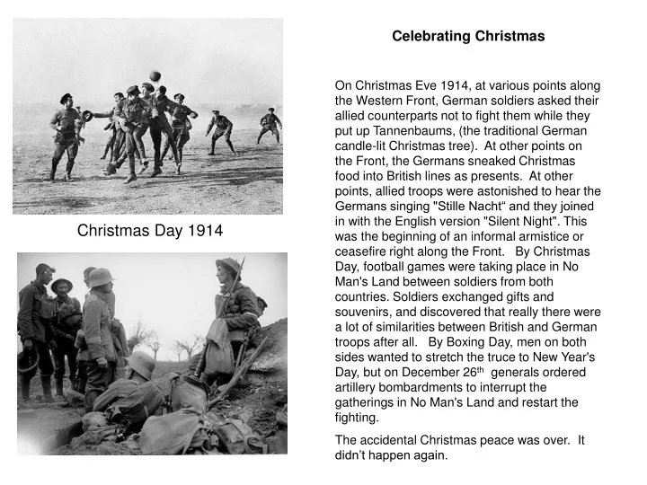 celebrating christmas on christmas eve 1914