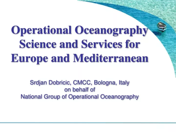 operational oceanography science and services