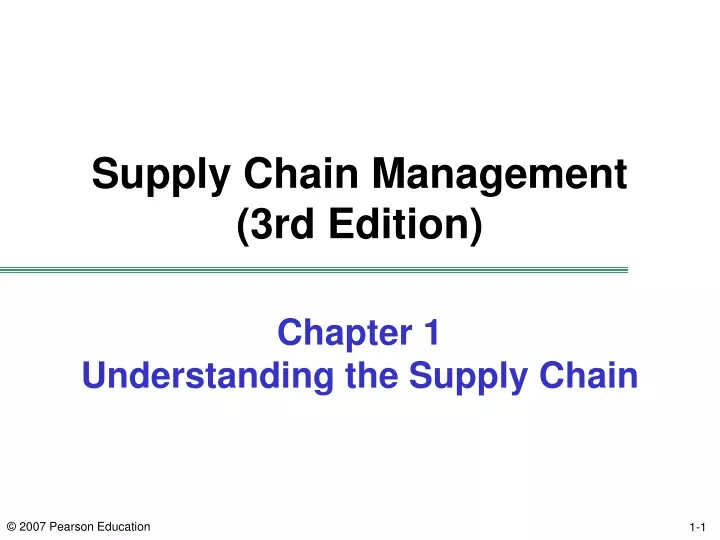 supply chain management 3rd edition