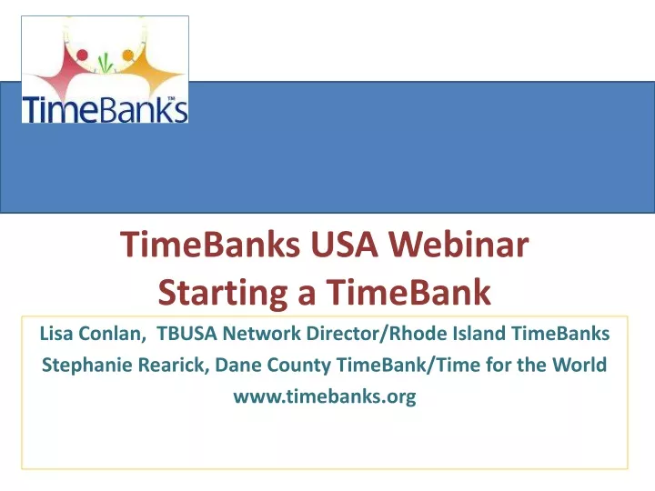 timebanks usa webinar starting a timebank