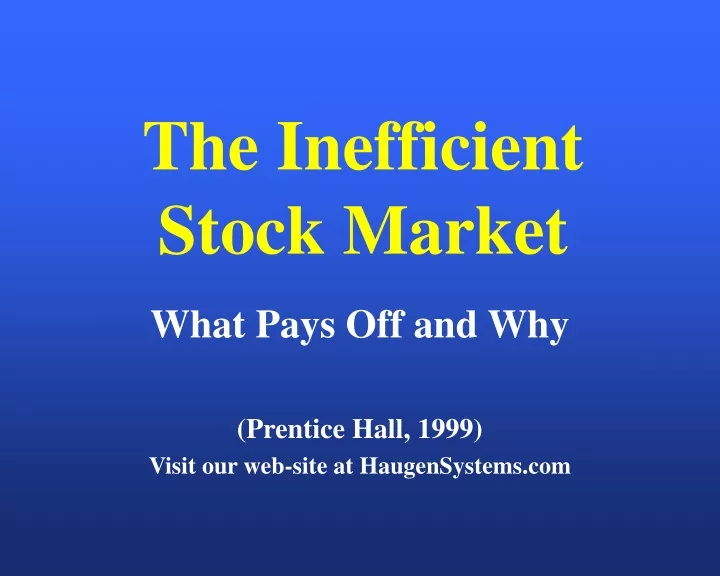 the inefficient stock market