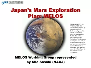 Japan’s Mars Exploration Plan: MELOS