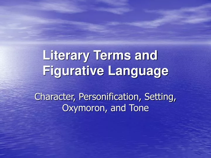 literary terms and figurative language