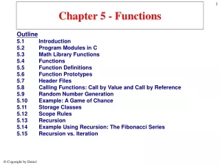 Chapter 5 - Functions