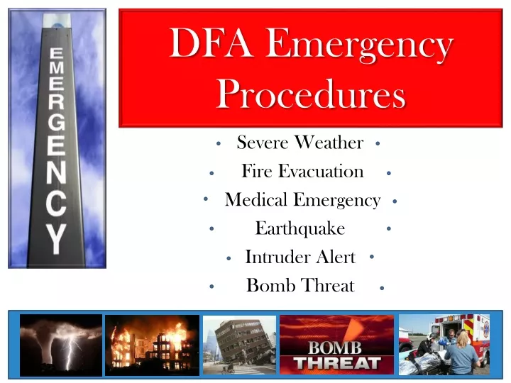 dfa emergency procedures