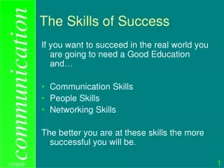 The Skills of Success
