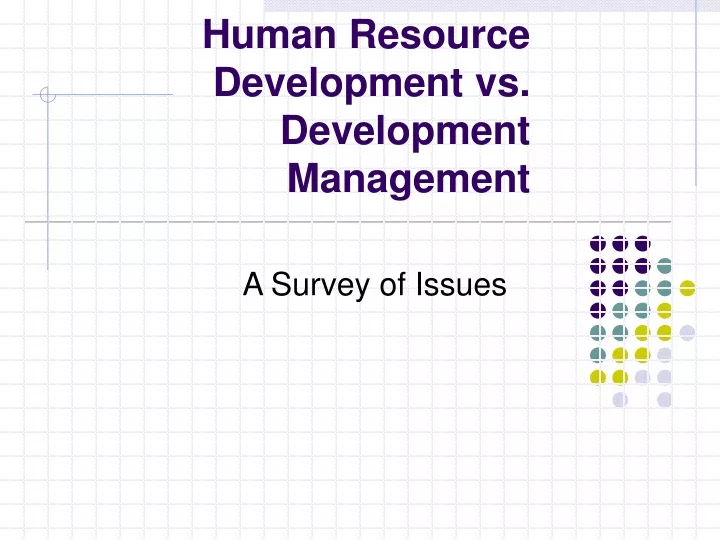 human resource development vs development management