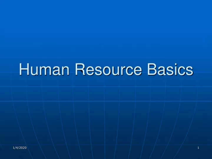 human resource basics
