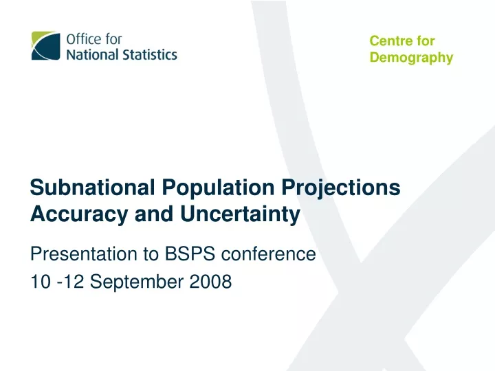 centre for demography