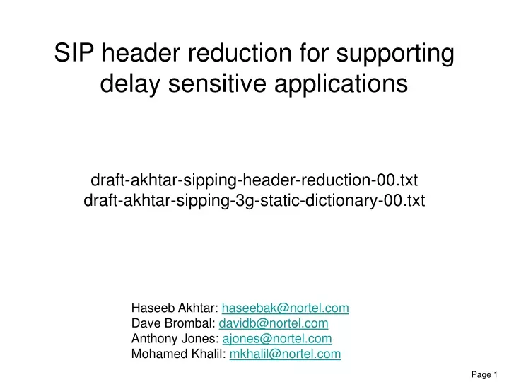 sip header reduction for supporting delay