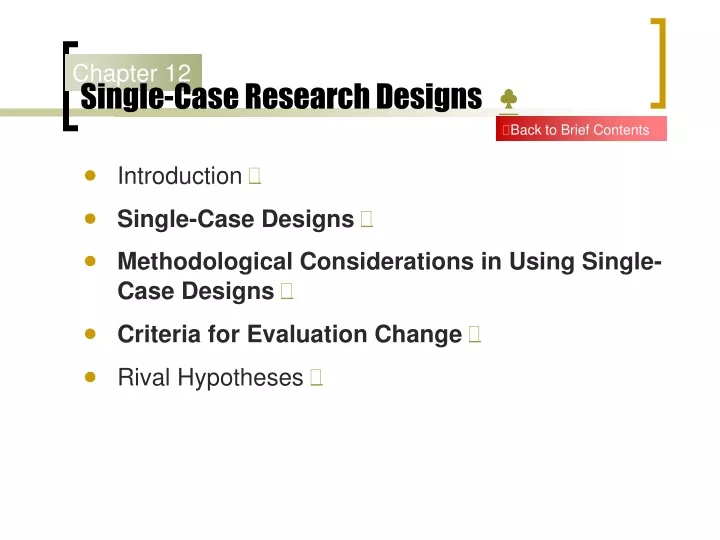 single case research designs