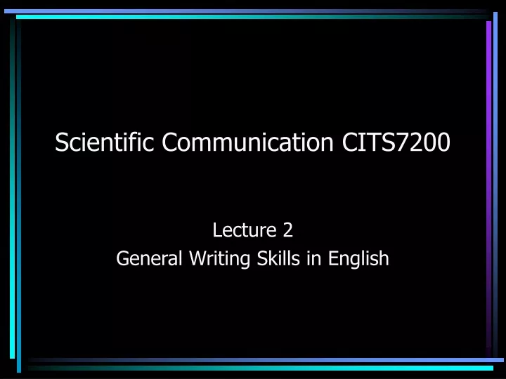 scientific communication cits7200