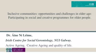 Dr. Áine Ní Léime,  Irish Centre for Social Gerontology, NUI Galway.