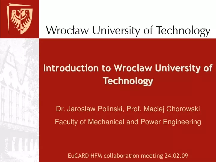 introduction to wroc aw university of technology