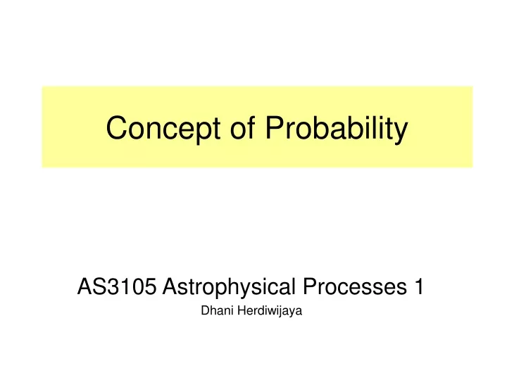 concept of probability
