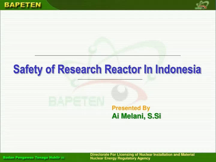 safety of research reactor in indonesia