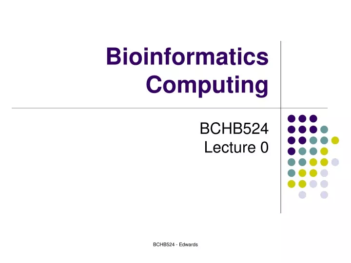 bioinformatics computing