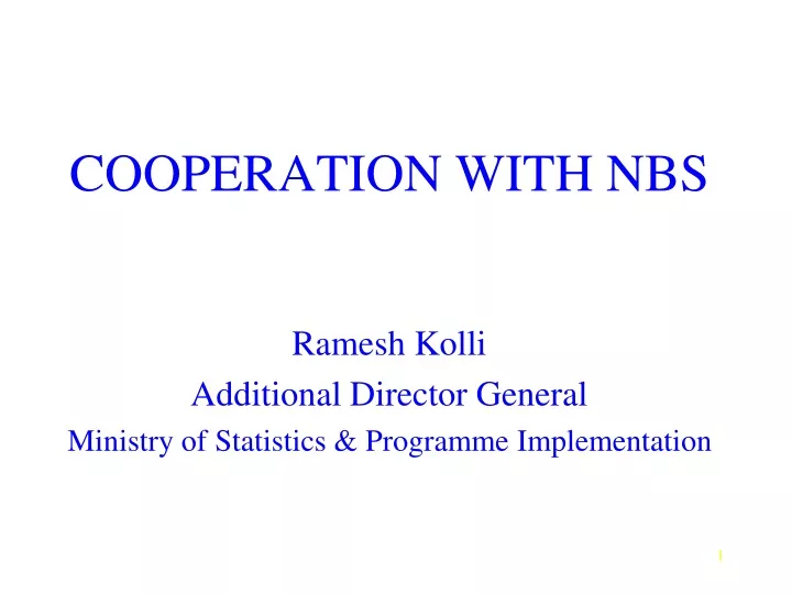 cooperation with nbs