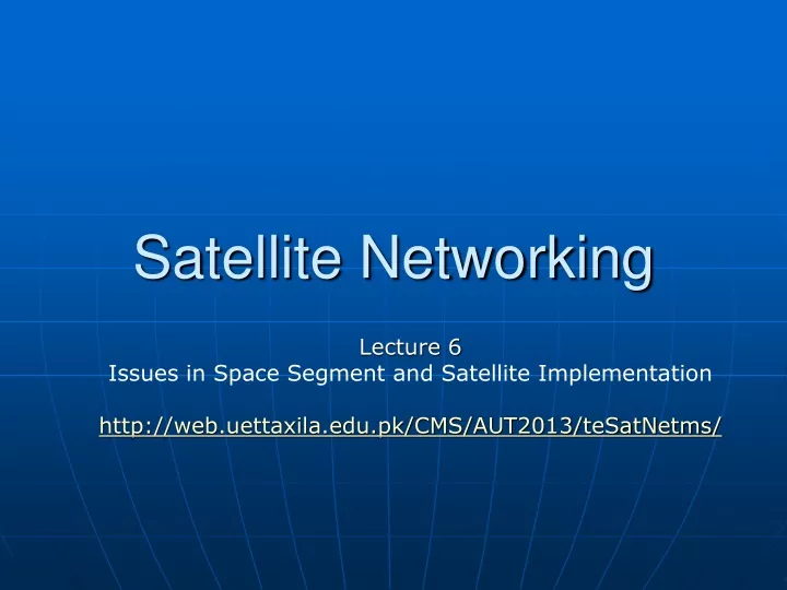 satellite networking