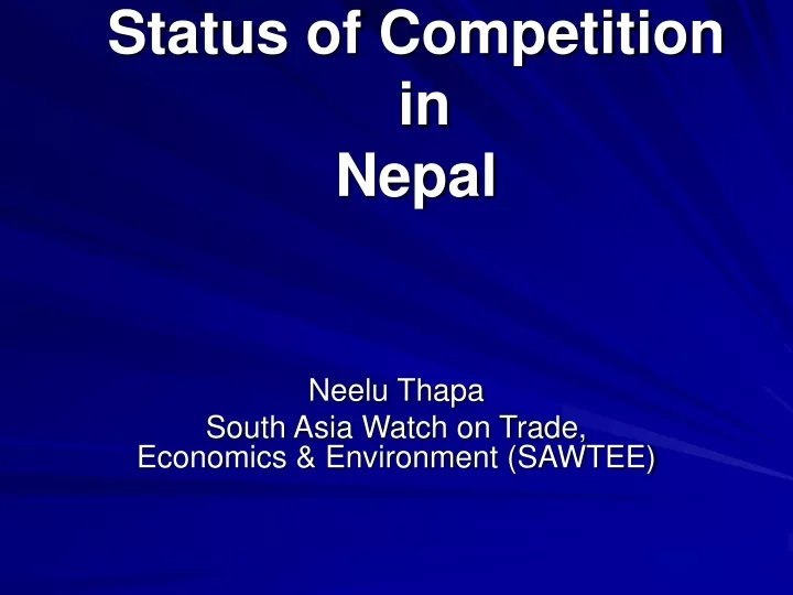 status of competition in nepal