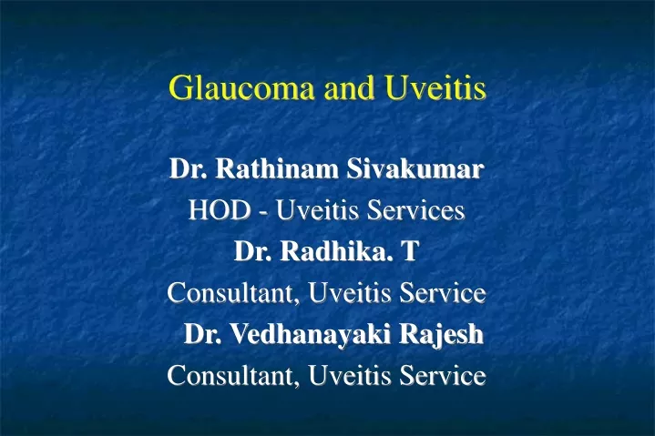 glaucoma and uveitis