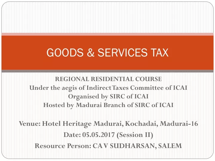 goods services tax