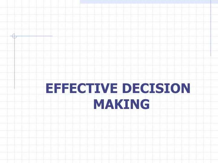 effective decision making