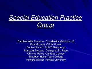 Special Education Practice Group