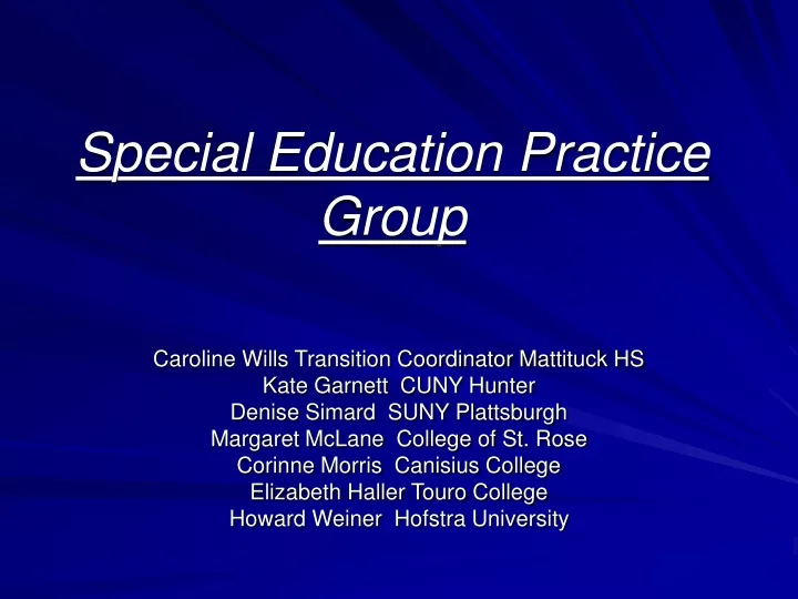 special education practice group