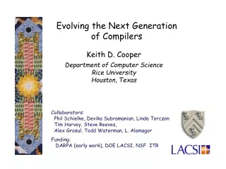Evolving the Next Generation  of Compilers