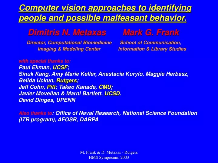 computer vision approaches to identifying people