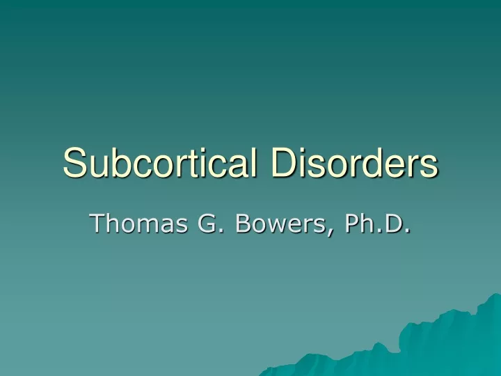 subcortical disorders