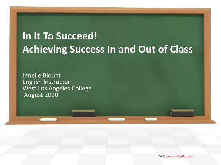 in it to succeed achieving success in and out of class