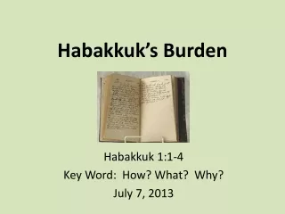 Habakkuk’s Burden