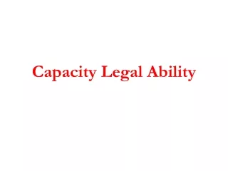 Capacity Legal Ability