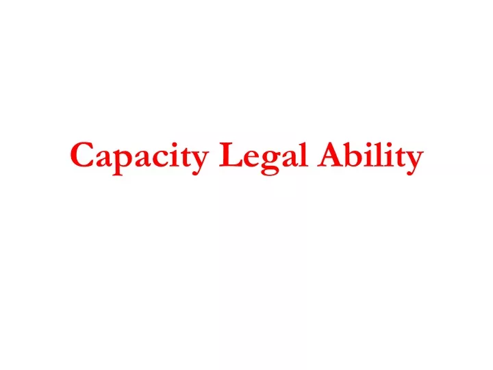 capacity legal ability
