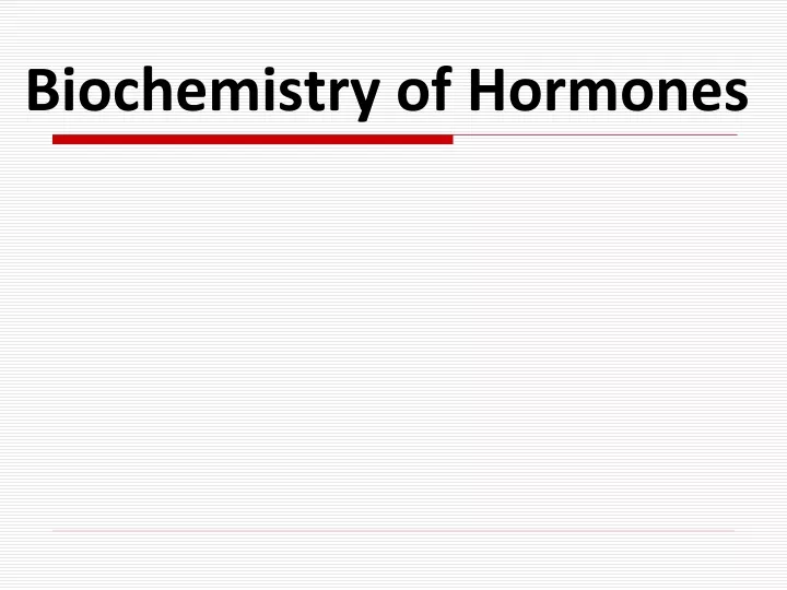 biochemistry of hormones