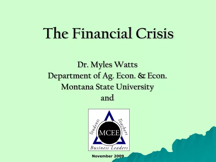 the financial crisis