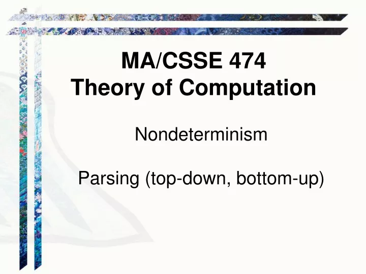 ma csse 474 theory of computation