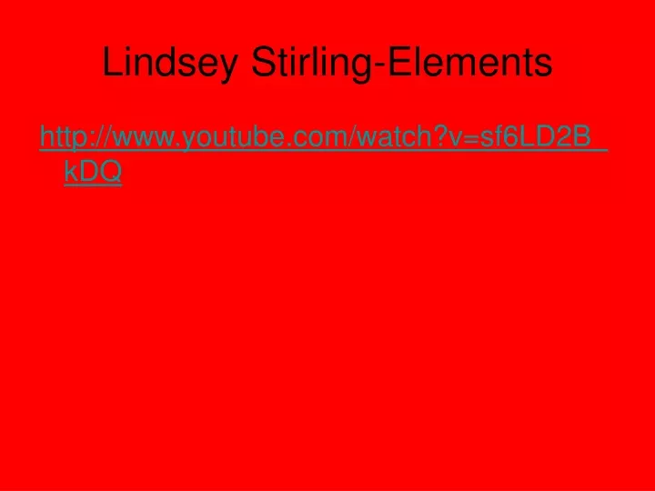 lindsey stirling elements