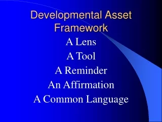 Developmental Asset Framework